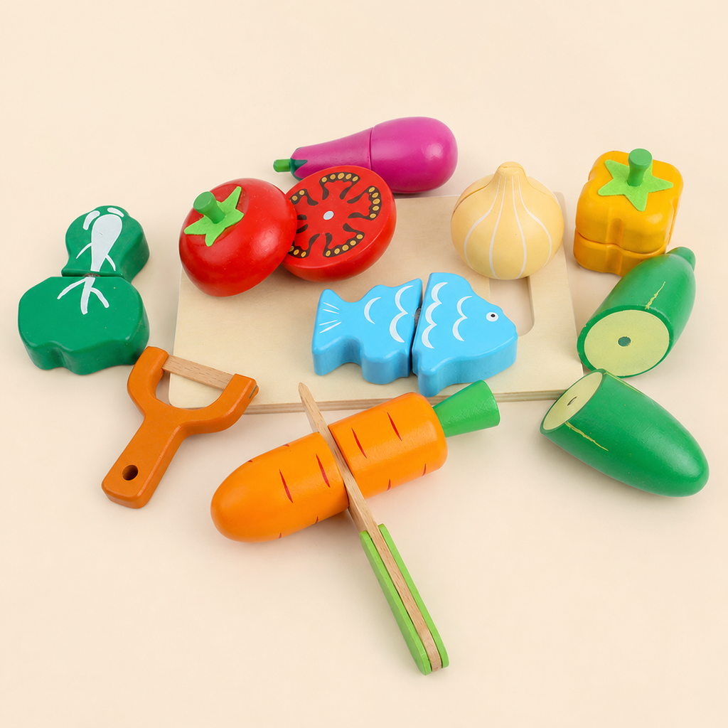 Деревянный магнитный набор «Фрукты и овощи»