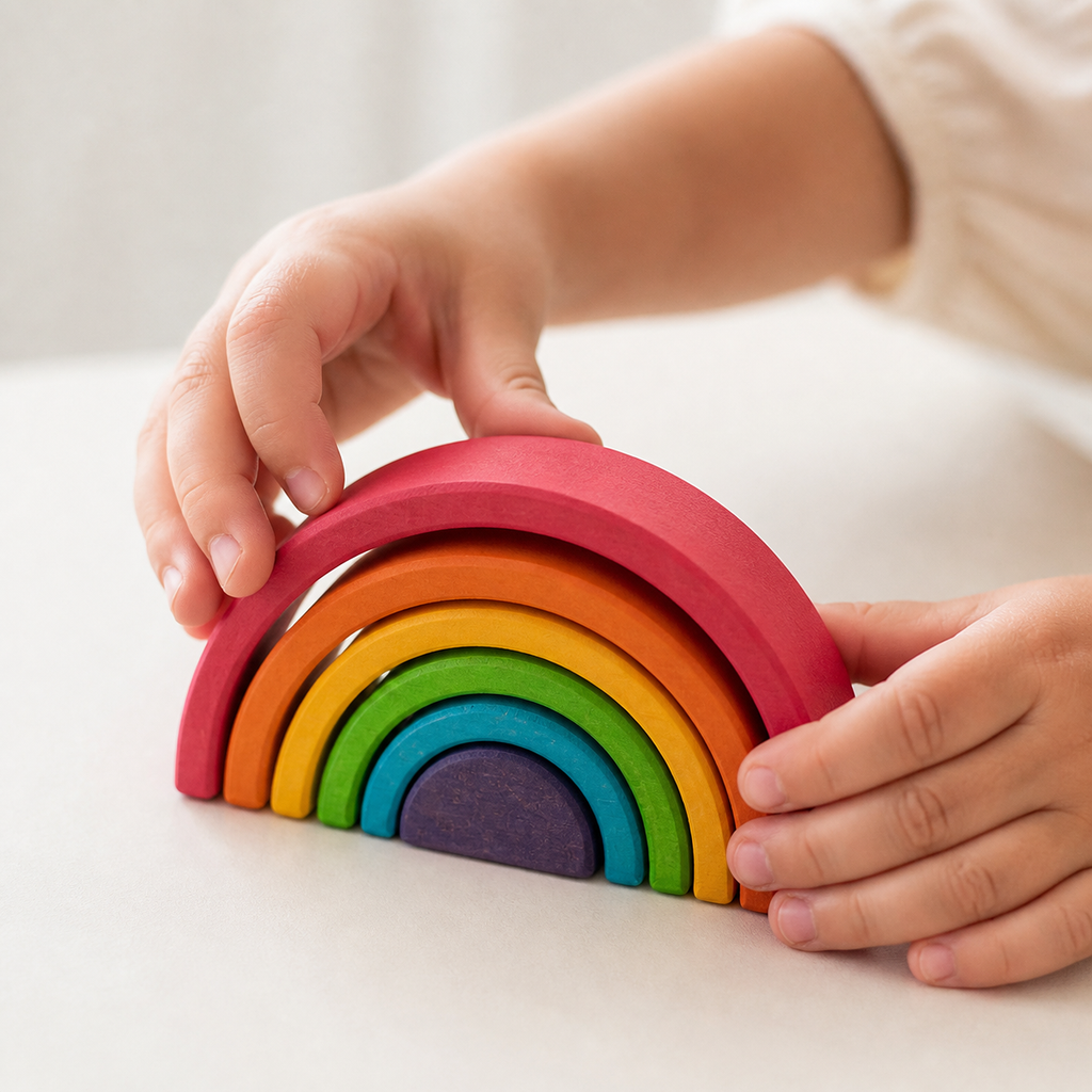 Mini-Regenbogen aus Holz