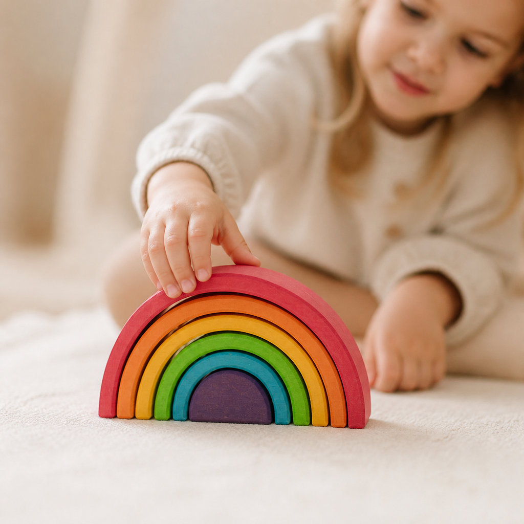 Mini-Regenbogen aus Holz