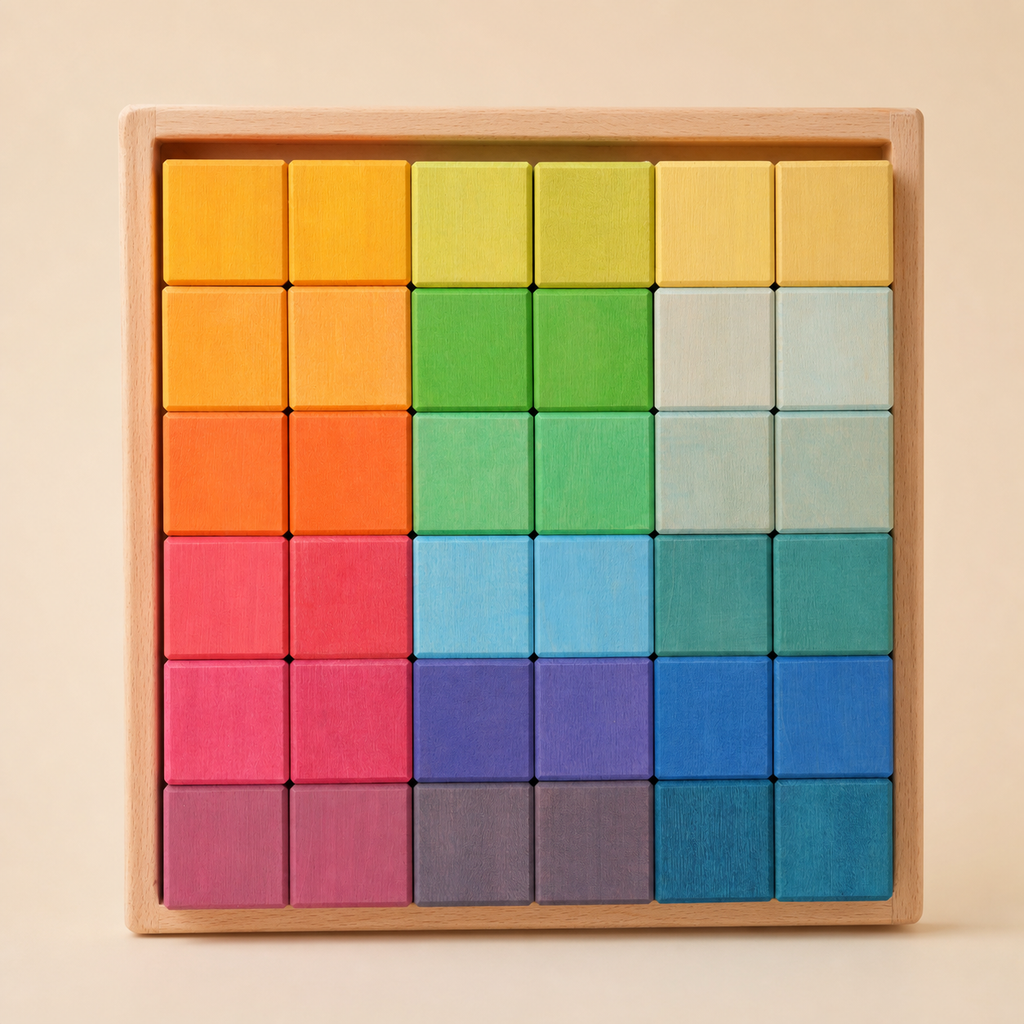 Regenbogen-Holzwürfel