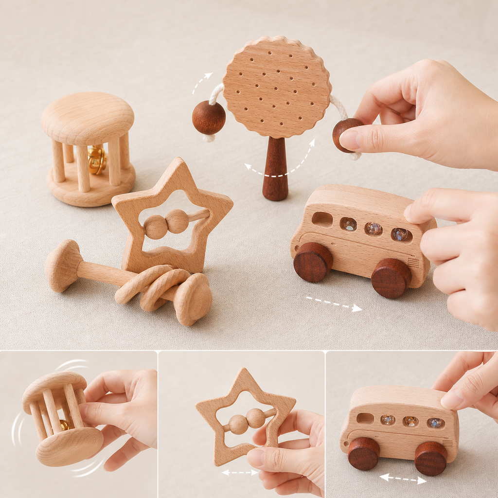 Holzrassel-Set