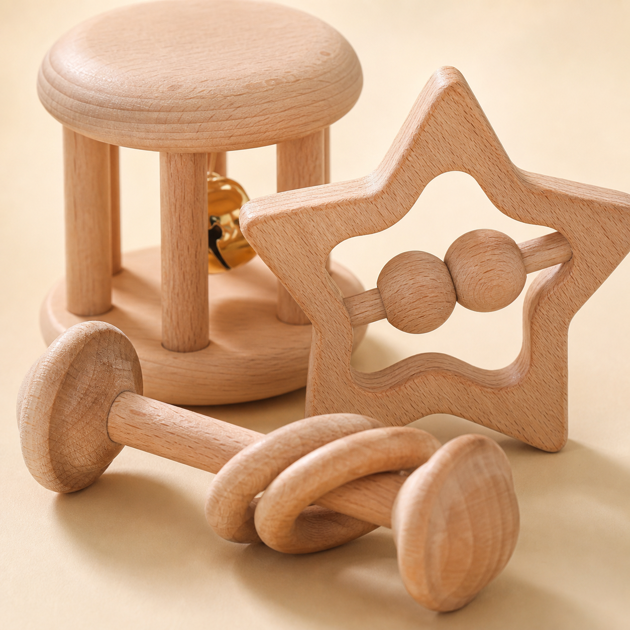Holzrassel-Set
