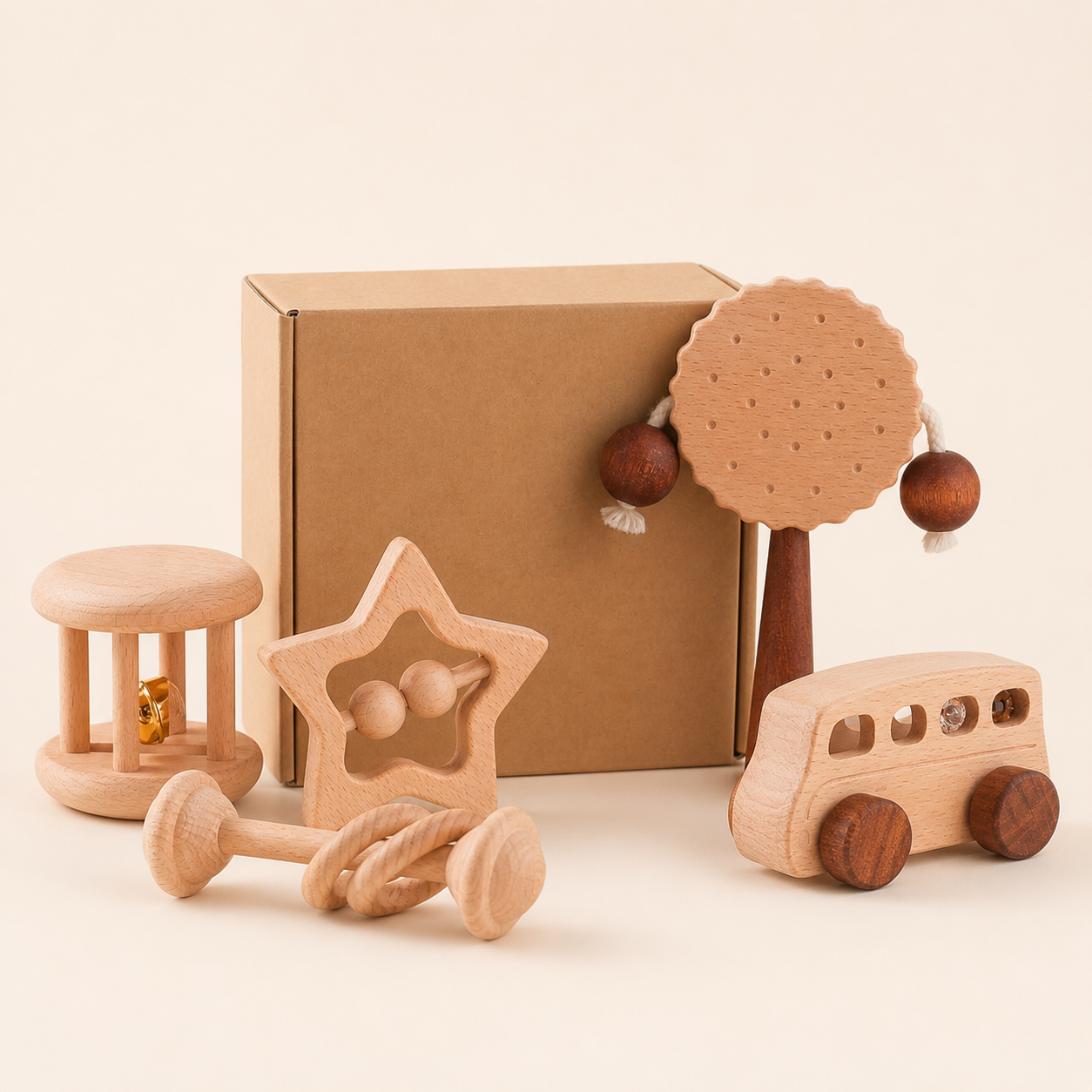 Holzrassel-Set