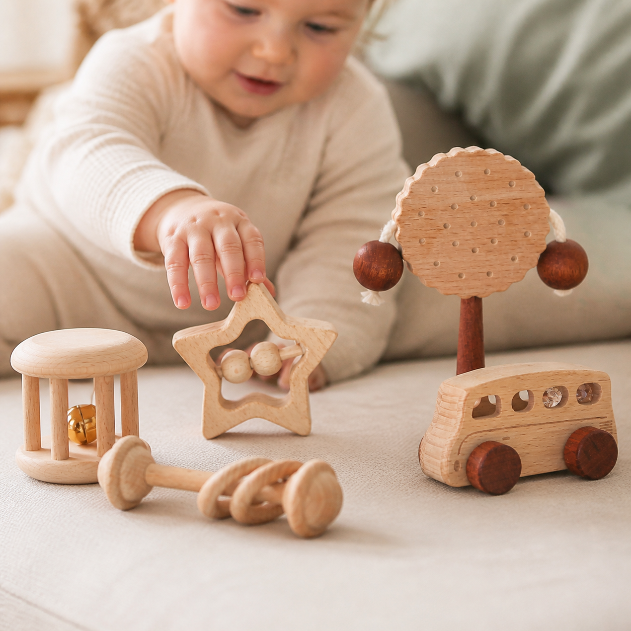 Holzrassel-Set