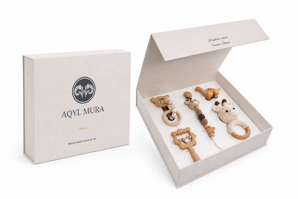 Aqyl Mura | Geschenkset „Sensorische Entwicklung“ (0–6 Monate)
